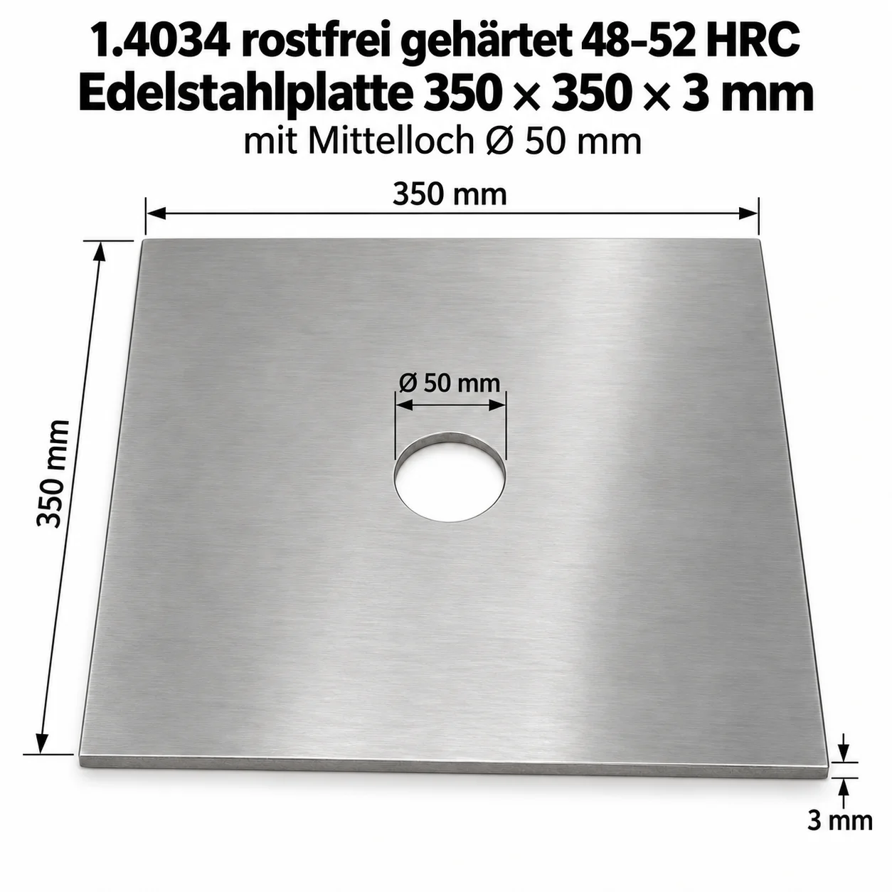 1.4034 Rostfreistahl / X46Cr13 • Werkzeugstahl • Messerstahl1.4034 – 50 x 1 x 300